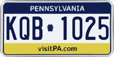 PA license plate KQB1025