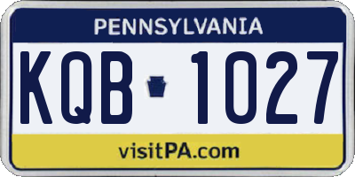 PA license plate KQB1027
