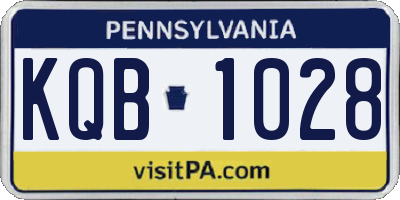 PA license plate KQB1028