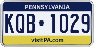 PA license plate KQB1029