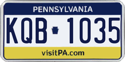 PA license plate KQB1035