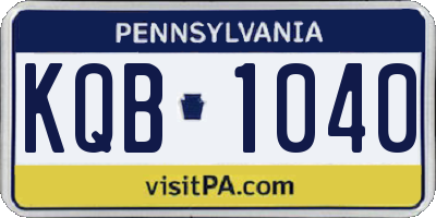 PA license plate KQB1040