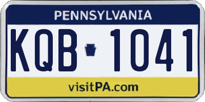 PA license plate KQB1041