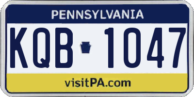 PA license plate KQB1047