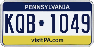 PA license plate KQB1049