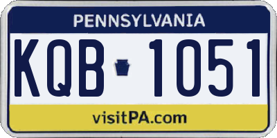 PA license plate KQB1051