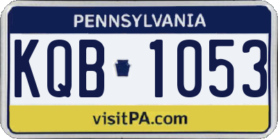 PA license plate KQB1053