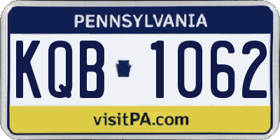 PA license plate KQB1062