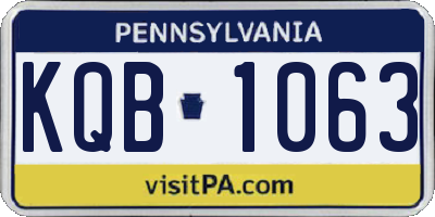 PA license plate KQB1063