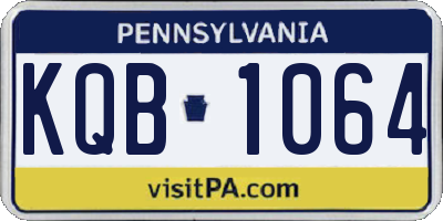 PA license plate KQB1064