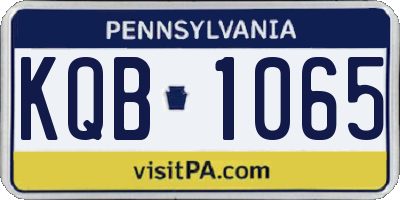 PA license plate KQB1065