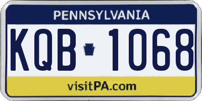 PA license plate KQB1068