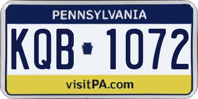 PA license plate KQB1072