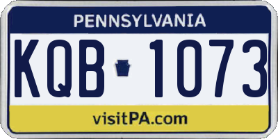 PA license plate KQB1073