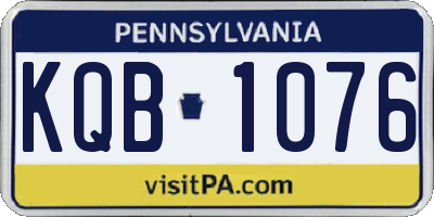 PA license plate KQB1076