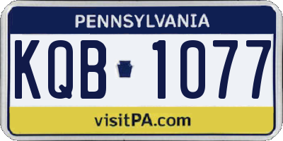 PA license plate KQB1077
