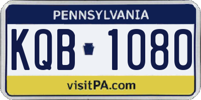 PA license plate KQB1080