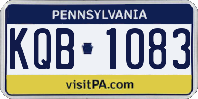 PA license plate KQB1083