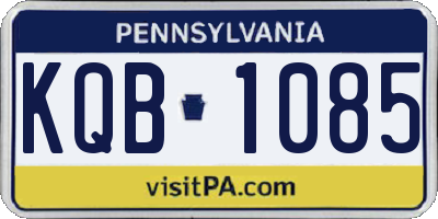 PA license plate KQB1085