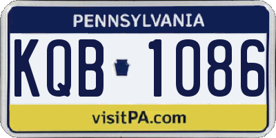 PA license plate KQB1086