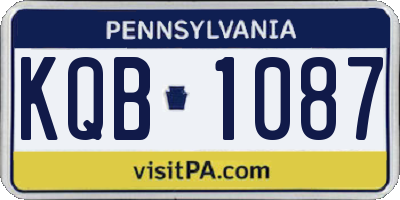 PA license plate KQB1087