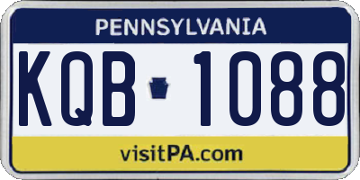 PA license plate KQB1088