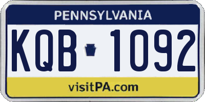 PA license plate KQB1092