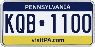 PA license plate KQB1100