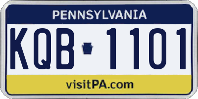 PA license plate KQB1101