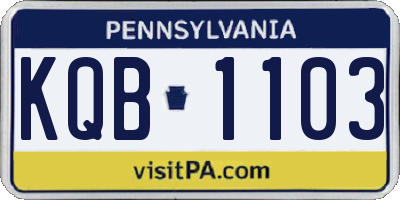 PA license plate KQB1103
