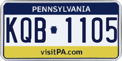 PA license plate KQB1105