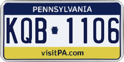 PA license plate KQB1106