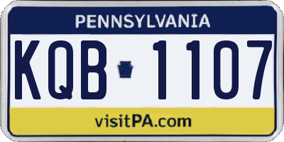PA license plate KQB1107