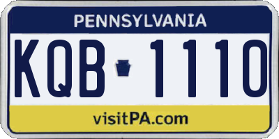 PA license plate KQB1110