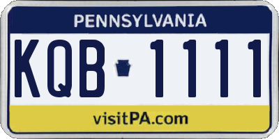 PA license plate KQB1111