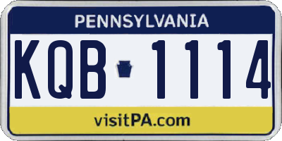 PA license plate KQB1114