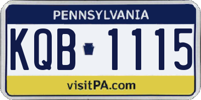 PA license plate KQB1115