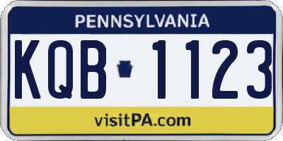 PA license plate KQB1123