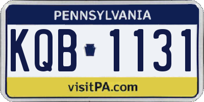 PA license plate KQB1131