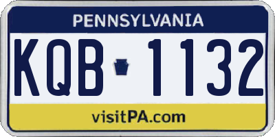 PA license plate KQB1132