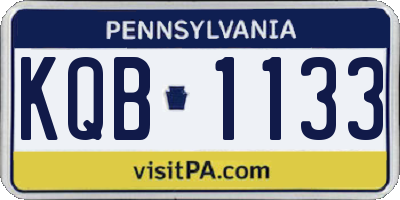 PA license plate KQB1133