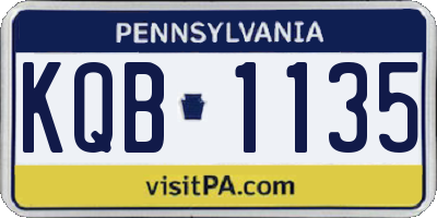 PA license plate KQB1135