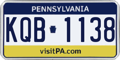 PA license plate KQB1138