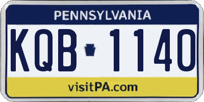 PA license plate KQB1140
