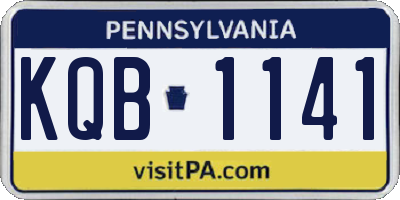 PA license plate KQB1141