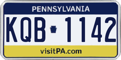 PA license plate KQB1142