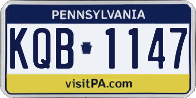 PA license plate KQB1147