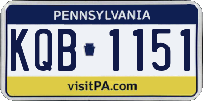 PA license plate KQB1151