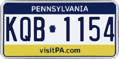 PA license plate KQB1154