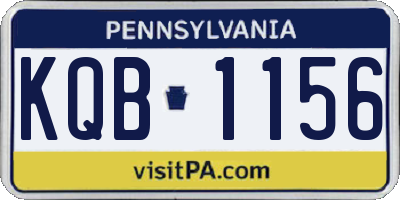 PA license plate KQB1156